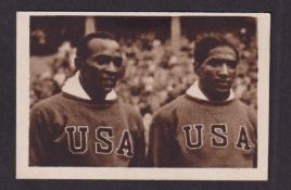 Trade card, Estonia Olympic Committee, Sport & Cinema Series, type card showing Jesse Owens &