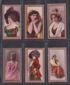 Cigarette cards, Japan, Murai, Beauties (Thick border, back in red), 6 cards, ref. book 118, item no