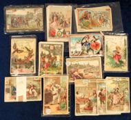 Trade cards, Liebig, a collection of 11 Italian edition sets, The Conquest of Mexico S527, La