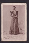 Cigarette card, QV Cigars, Barnum & Bailey Circus Performers, type card 'Giantess' (some creasing,