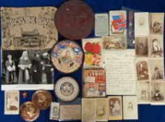 Ephemera, a selection of ephemera and collectables to include cartes de visite (mostly Devises