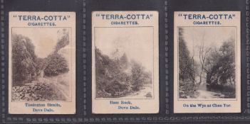 Cigarette cards, E Robinson & Son, Derbyshire & The Peaks, 3 type cards 'Tissington Straits', 'Ham