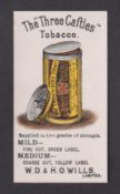 Cigarette card, Wills, Advertisement card (Tobacco Packings), type card with advert for 'The Three