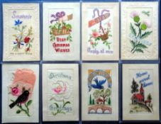 Postcards, Silks, a selection of 8 greetings and souvenir embroidered cards from The Great War