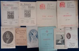 Theatre Programmes, 300 programmes for London theatres dating mainly from 1900-1930s. Theatres
