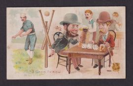 Cigarette card, USA, Duke's, Talk of the Diamond (Baseball), 'X' size, type card, 'A Good Throw' (