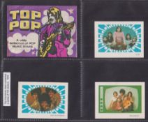 Trade cards, Monty Gum, Top Pop c1972 paper wrapper plus 21 cards including Bob Dylan, Jimi Hendrix,