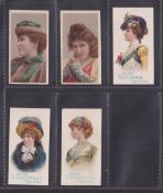 Cigarette cards, Beauties, 5 type cards, Franklyn & Davey Beauties CERF (2, H57 pictures 3 & 5),