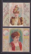 Cigarette cards, USA, Duke's, Beauties, Folders, 'P' size, (back in red on pink), ref. N96, pictures