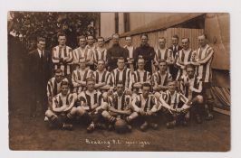Football postcard, Reading FC, photographic teamgroup postcard, 1921-22 (corner crease, unused, gen.