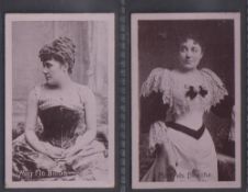 Cigarette cards, Gallaher, Stage & Variety Celebrities, two cards, Miss Flo Bilton (1/2 seated