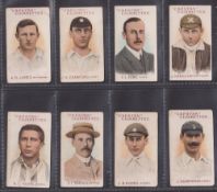 Cigarette cards, Wills, Prominent Australian & English Cricketers Red Captions 66-73 (set 8 cards)