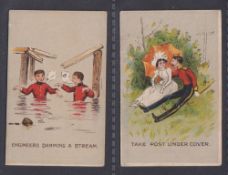 Cigarette cards, David Corre & Co, Naval & Military Phrases, two type cards 'Engineers Damming a