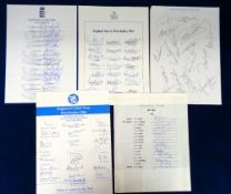 Cricket autographs, a collection of 5 England Tour autograph sheets all for matches played in the