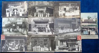 Postcards, Shop Fronts, France, Butchers Shops mainly Paris, RP, L. Jullien, Gattois (coloured),