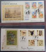 Stamps, GB QEII collection of Benham first day covers, some autographed, including Magnus Magnusson,