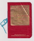 Rugby Union, a small format British Lions Tour Itinerary for the Tours to Australia and New