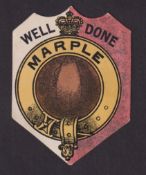 Trade card, Anon, shield shaped football card, 'Well Done Marple' (vg) (1)