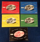 Rugby booklets, a set of 5 New Zealand All Blacks Rugby Tour of South Africa booklets from 1960 (