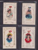 Cigarette cards, USA, Duke's, Yacht Club Colors, 'X' size, four cards, Julia Marlowe, Dorchester
