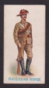 Cigarette card, The Nilma Tobacco Co, Home & Colonial Regiments, type card, Rhodesian Horse (gd) (