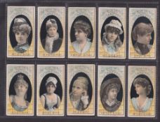Cigarette cards, USA, Thos. H. Hall, Actors & Actresses (Tiled Wall), ten cards, Miss Billie Barlow,