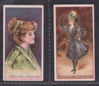 Cigarette cards, Adkin's, Pretty Girls 'RASH', two cards, ref. H8, pictures nos 3 & 9, both with '
