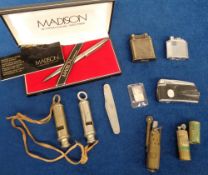 Collectables, a selection of interesting items to comprise a Dunhill lift arm lighter, Mc Murdo