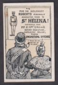 Cigarette card, Pritchard & Burton, Boer War Cartoons, type card, 'V.R. for the Holidays' (very