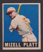 Trade card, USA, Leaf Gum, Baseball Series, type card, no 159 Mizell Platt, St. Louis, 1948, (slight