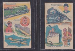 Trade cards, Amalgamated Press, Triumph Transfer Sheets (set 4 cards) P size each with 4 or 5