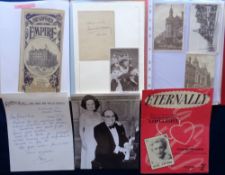 Entertainment, Theatre and Music, a collection of approx. 90 autographs, programmes, postcards and
