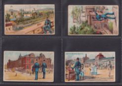 Cigarette cards, USA, D Buchner & Co, American Scenes with a Policeman, 12 cards Kansas City Court