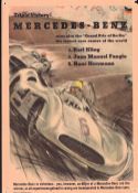 Motor racing, a Mercedes-Benz promotional poster showing the results of The German Grand Prix 1954
