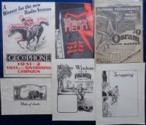 Advertising Artwork, D. Parr, a selection of 20+ printed artworks for Palmer cord Tyres and GEC to