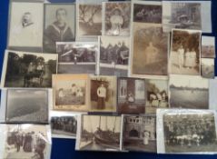 Photographs, approx. 350 19th and early 20thC b/w photos to include Army, Naval, tennis, golf,