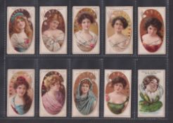 Cigarette cards, Cuba, three two part sets, Henry Clay, Beauties - Palette Girls (9/25) and Beauties