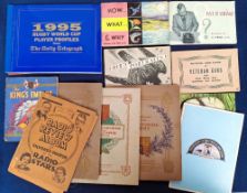 Trade albums, 8 empty albums, 14 completed albums (most cards stuck) & 1 booklet; empty albums