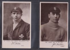 Trade cards, Cricket, Force Bats & Balls, 2 Advertising Postcards, Jack Hobbs Surrey & JW Hitch