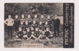 Cigarette card, Markham, Views of Bridgwater, type card, Bridgwater A.F.C., 17 figures (gd) (1)