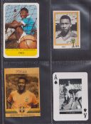 Trade cards, 4 cards of Pele, Panini Argentina 78 (slight marks on back), German Quiz Card,