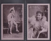 Cigarette cards, Gallaher, Stage & Variety Celebrities, two cards, Miss Violet Friend (tights,