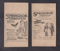 Cigarette cards, UTC (South Africa), two type cards, both 'X' size, Nursery Rhymes, no 4 &