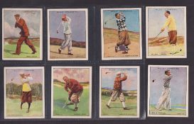 Cigarette cards, Wills, Famous Golfers, 'L' size (set, 25 cards) inc. Hagen, Varden, Taylor etc (