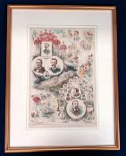 Football engraving, Renton v West Bromwich Albion, 1888 billed as World Championship Football