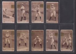 Cigarette cards, USA, M. S. Pacholder, Women Baseball Players (set, 9 cards) (1 with name rubber