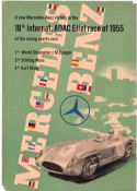 Motor racing, a Mercedes-Benz promotional poster showing the results of The 18th International