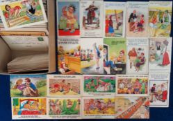 Postcards, approx. 500 mixed age cards with approx. 410 mainly modern, and 90 comic. Modern