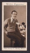Cigarette cards, Wills, Cinema Stars 3rd Series (set, 50 cards) includes Walt Disney, Laurel & Hardy