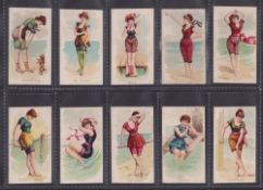 Cigarette cards, USA, ATC, Fancy Bathers (set, 50 cards) (a few with slight marks & toning, mostly